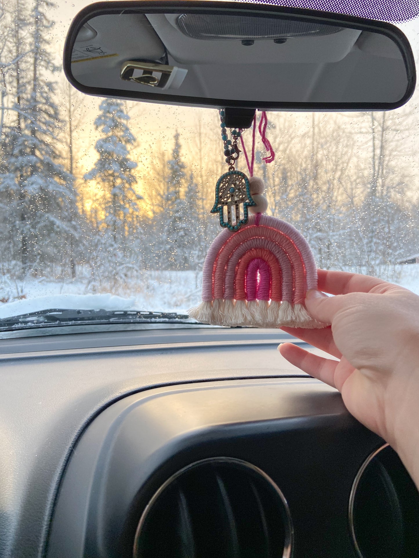 Peachy Vibes Essential Oil Car Diffuser Rainbow
