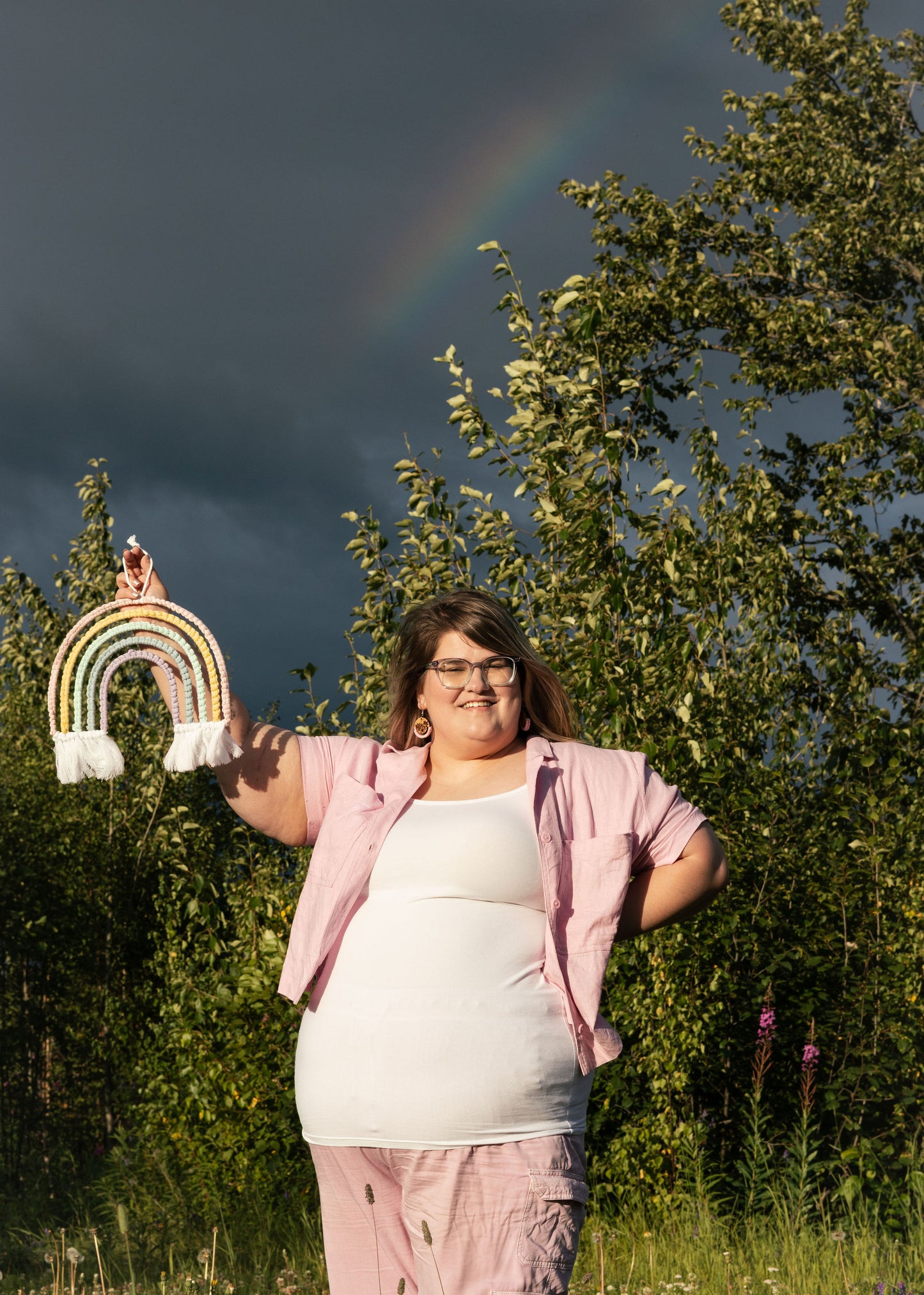 Metal Frame Rainbow Wall Decor